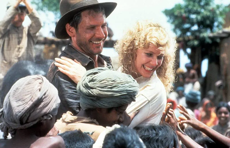 Harrison Ford and Kate Capshaw in Indiana Jones and the Temple of Doom.