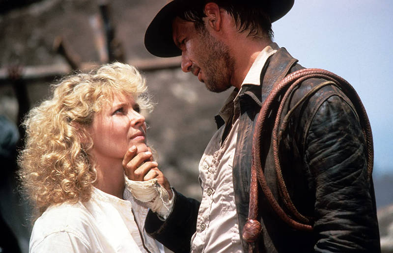 Harrison Ford and Kate Capshaw in Indiana Jones and the Temple of Doom.