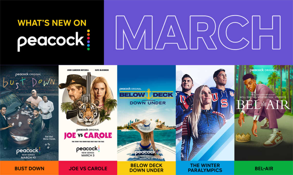 Peacock March 2022 -elokuvat, TV-sarjat ja urheilu julkistettu