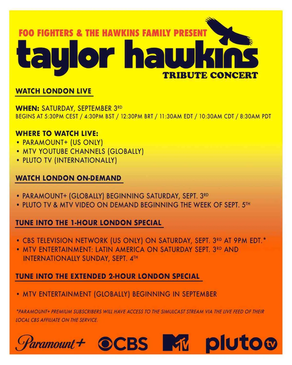 Taylor Hawkins Tribute Concert to Stream on Paramount+ and More