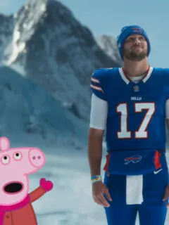 Josh Allen and Peppa Pig in a New Paramount+ NFL Ad
