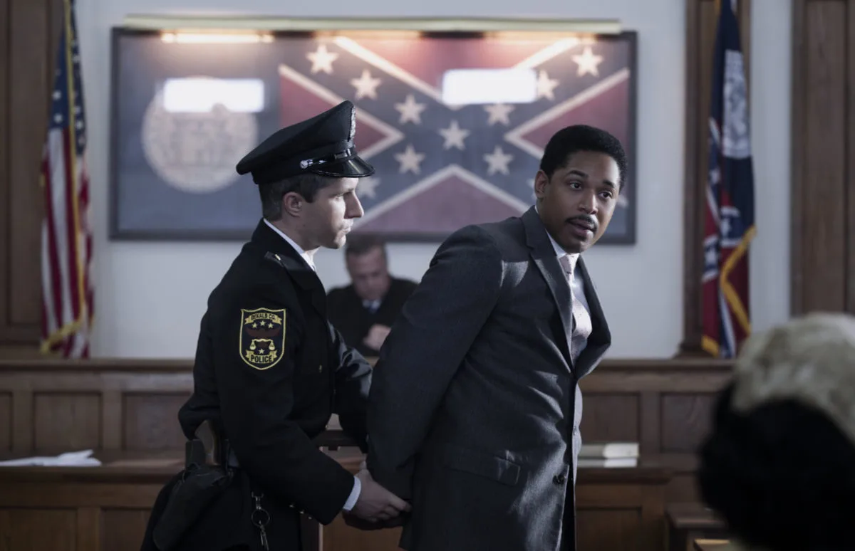 Martin Luther King Jr., played by Kelvin Harrison Jr., is sentenced to hard labor.