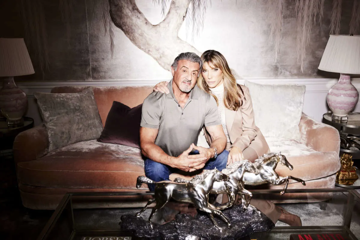 Sylvester Stallone and Jennifer Flavin at home in LA, CA.