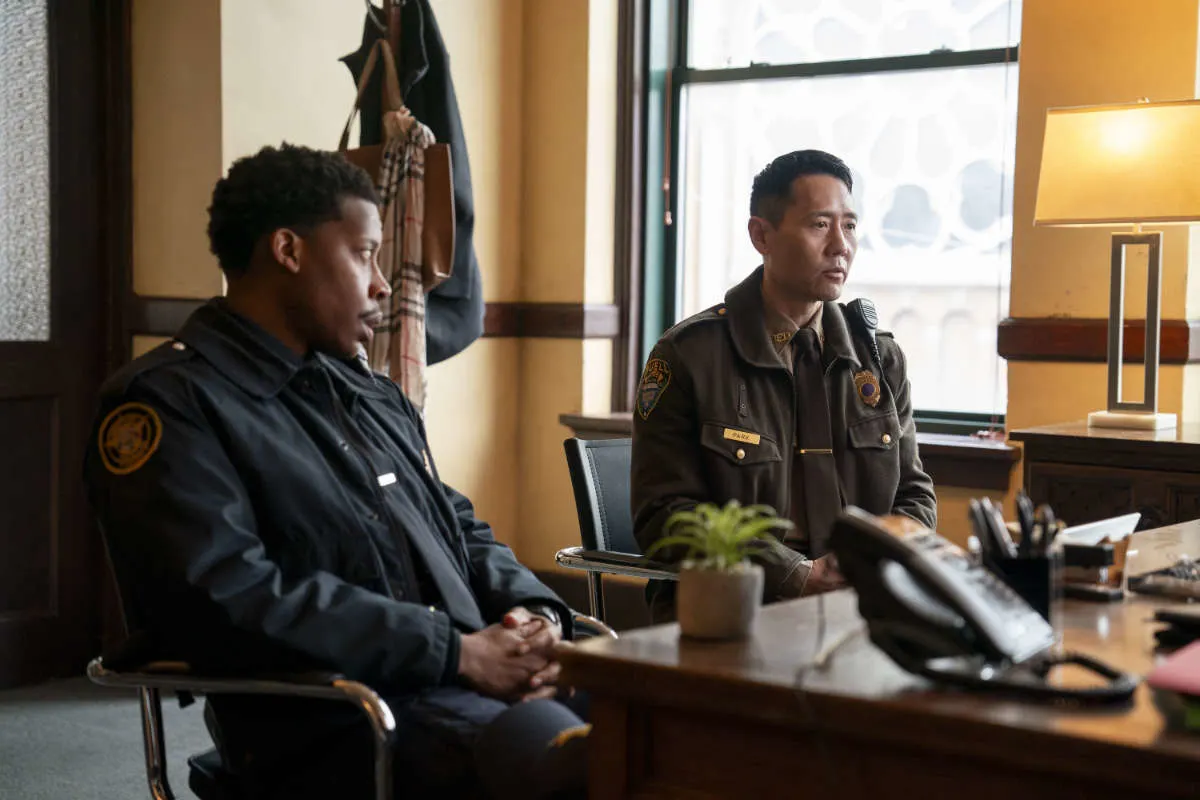 Namir Smallwood (‘Sheriff Frank Deluca’) and Rob Yang (‘Chief Steve Park’).