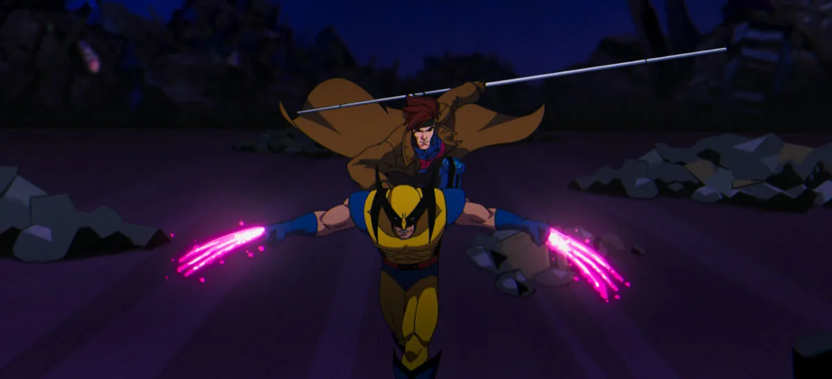 Wolverine (voiced by Cal Dodd) and Gambit (voiced by AJ LoCascio). Photo courtesy of Marvel Animation. © 2024 MARVEL.