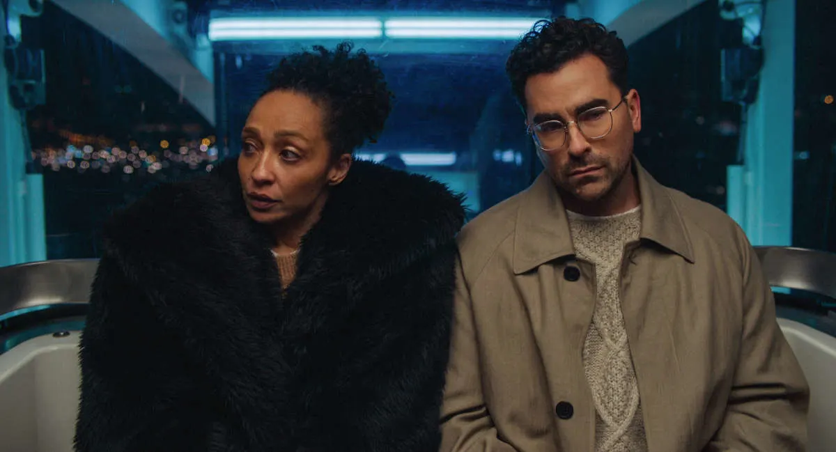 Ruth Negga as Sophie and Daniel Levy (writer/director/producer) stars as Marc in Good Grief.