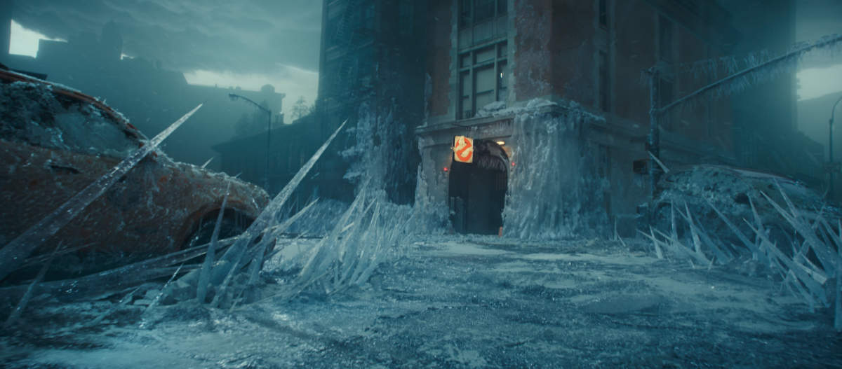 The firehouse freezes over in New York City.