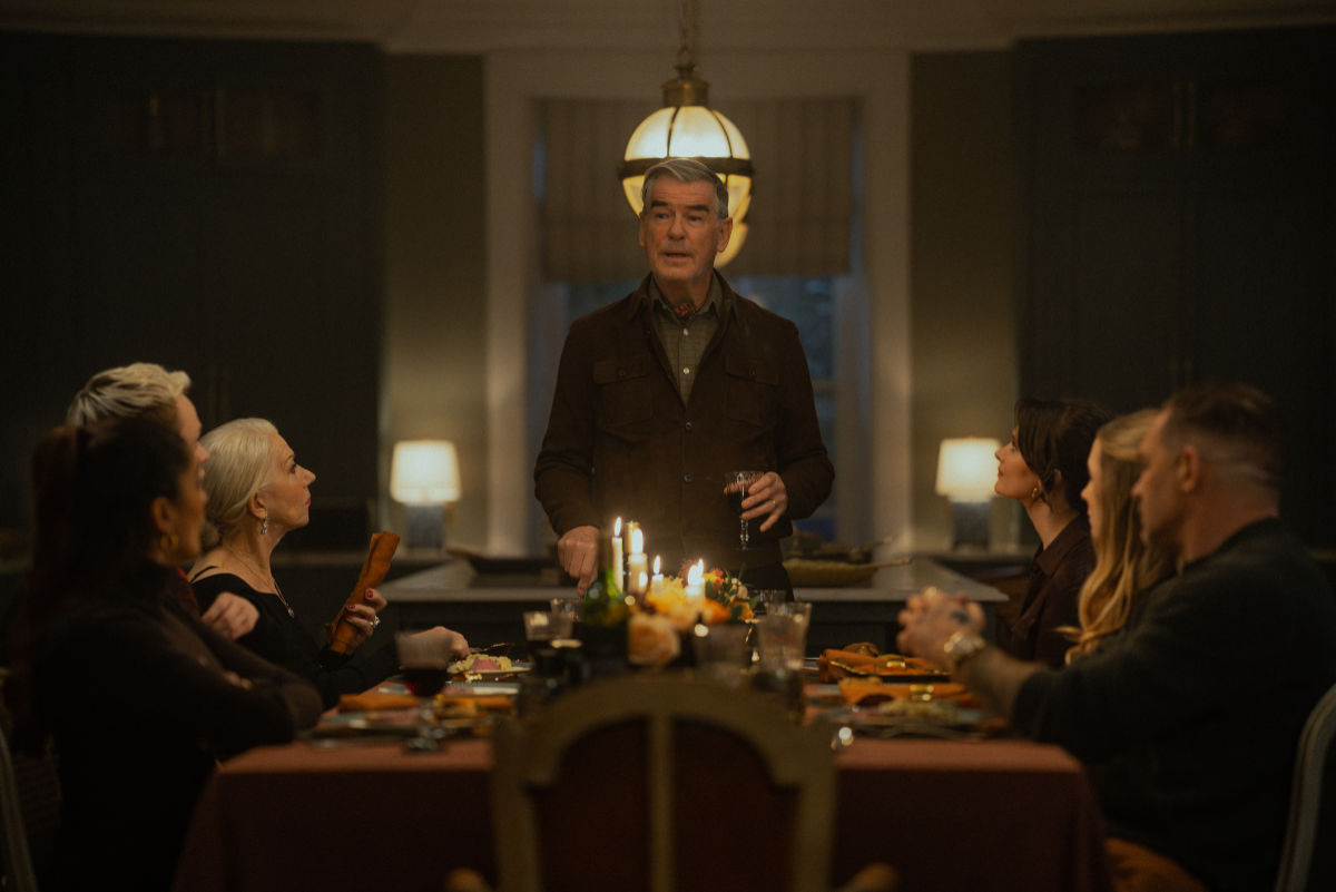 Mandeep Dhillon as Seraphina Harrigan, Anson Boon as Eddie Harrigan, Helen Mirren as Maeve Harrigan, Pierce Brosnan as Conrad Harrigan, Emily Barber as Alice, Joanne Froggatt as Jan Da Souza and Tom Hardy as Harry Da Souza