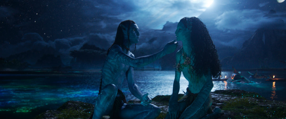 Lo’ak (Britain Dalton) and Tsireya (Bailey Bass)