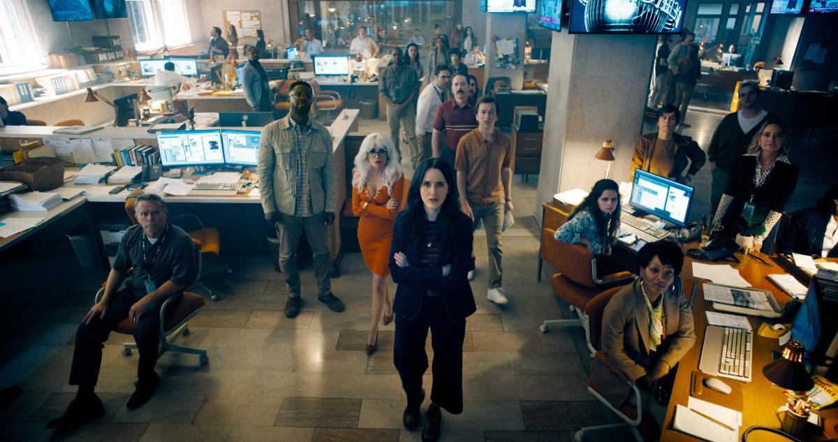 CHRISTOPHER MCDONALD as Ron Troupe, MIKEAELA HOOVER as Cat Grant, RACHEL BROSNAHAN as Lois Lane, BECK BENNETT as Steve Lombard and SKYLER GISONDO as Jimmy Olsen