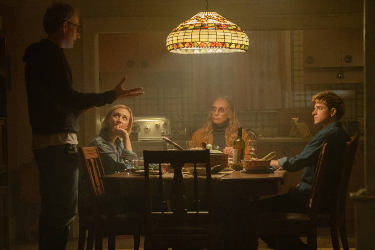 Director Euros Lyn, Sarah Gadon as Laura Redman, Toni Collette as Evelyn Wade, and Mae Martin as Alex Dempsey