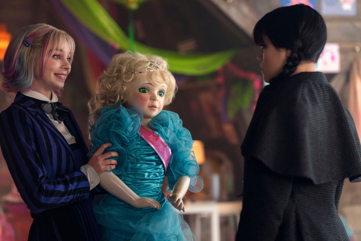 Emma Myers as Enid Sinclair, Jenna Ortega as Wednesday