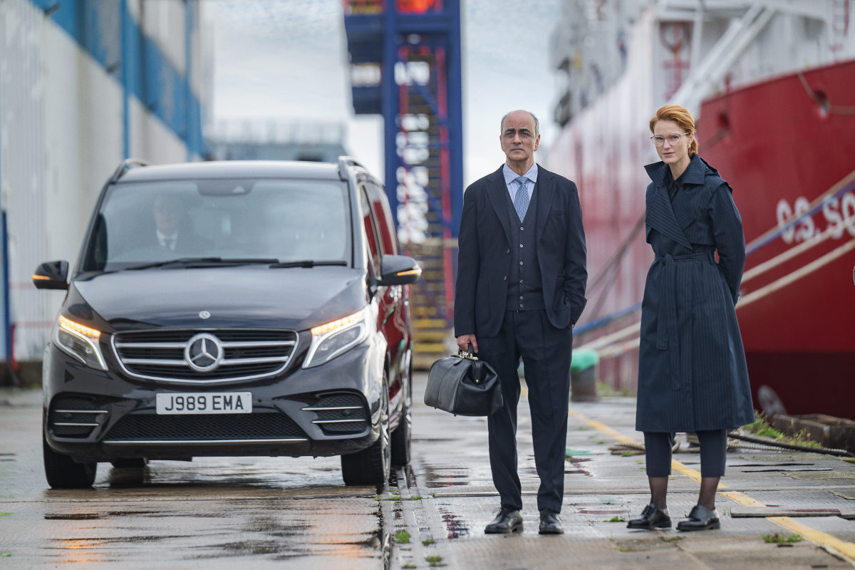 Art Malik as Dr. Mehta and Amanda Collin as Nilssen