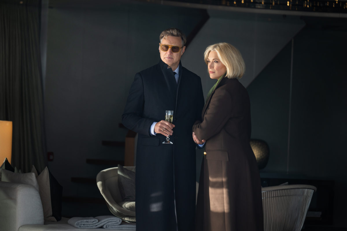 David Morrissey as Thomas and Hannah Waddingham as Heidi  in The Woman in Cabin 10