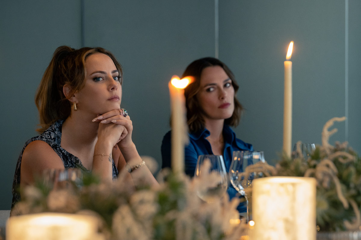 Kaya Scodelario as Grace and Keira Knightley as Lo in The Woman in Cabin 10