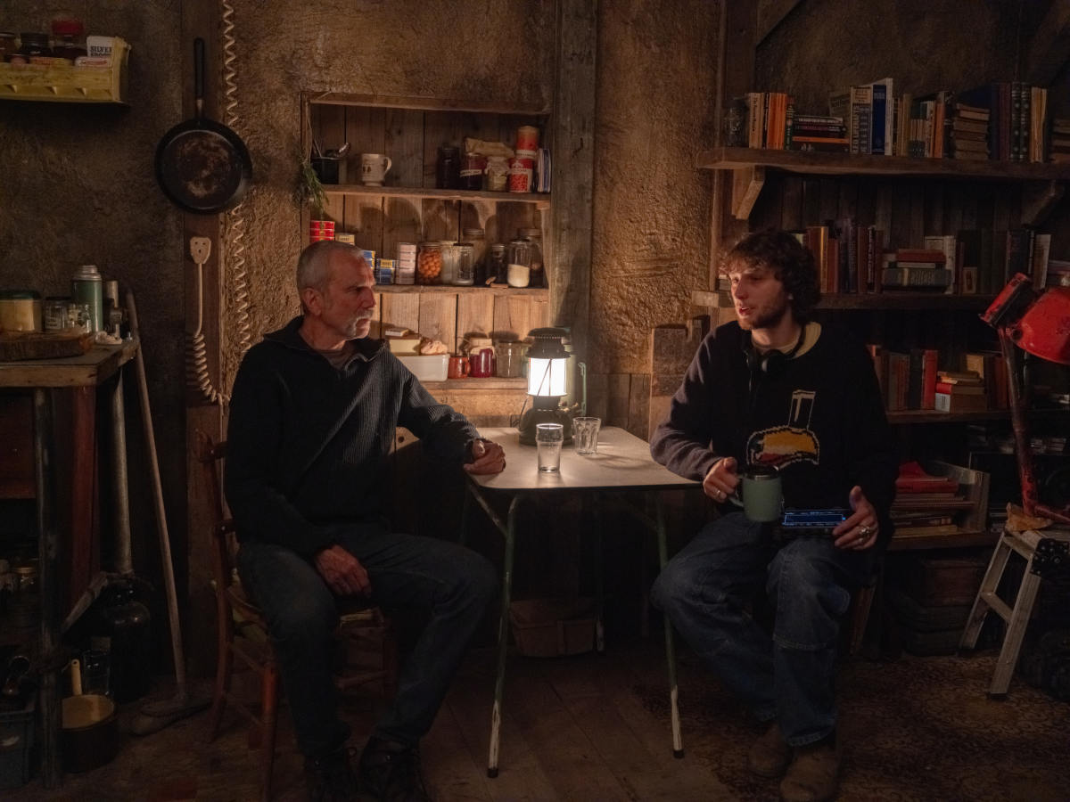 Actor Daniel Day-Lewis and director Ronan Day-Lewis on the set of Anemone