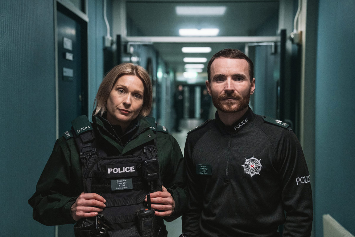 Grace (SIÂN BROOKE), Stevie (MARTIN MCCANN) in Blue Lights Season Three