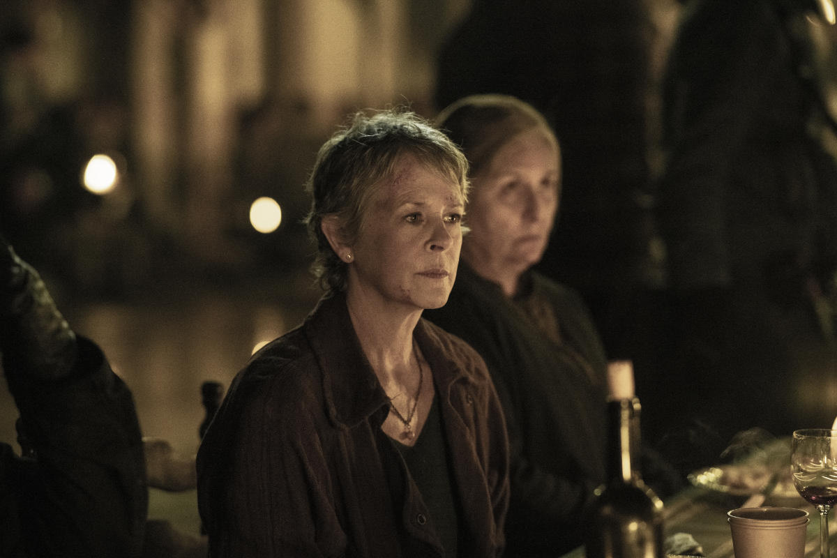 Melissa McBride as Carol Peletier, Yassmine Othman as Marga - The Walking Dead: Daryl Dixon