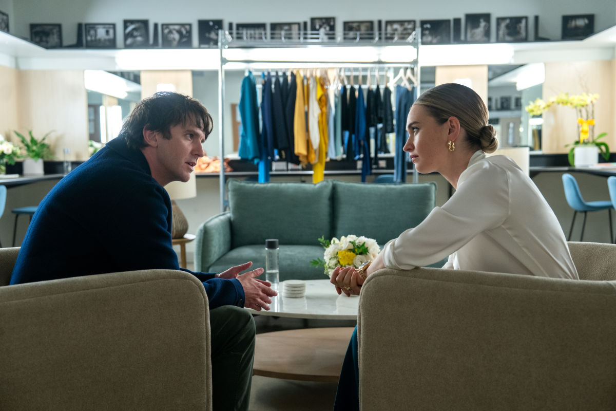 Dan Stevens as Andrey and Lily James as Whitney Wolfe Herd