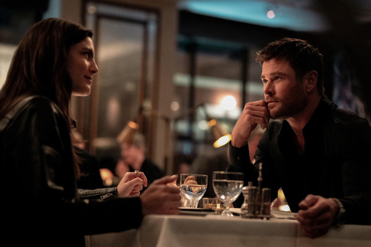 Monica Barbaro and Chris Hemsworth