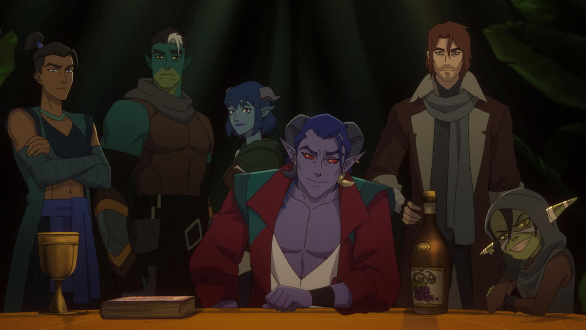Beau (Marisha Ray), Fjord, Jester, Molly, Caleb, Nott the Brave (Sam Riegel)