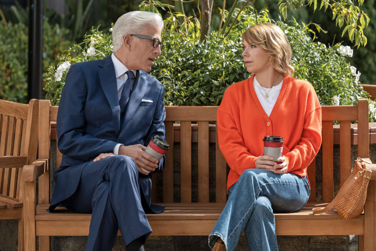 Ted Danson as Charles and Mary Elizabeth Ellis as Emily in A Man on the Inside Season 2