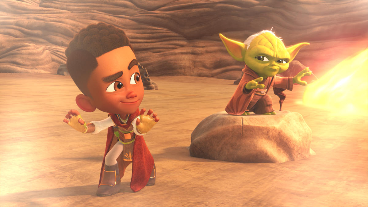 Kai Brightstar (Ja’Siah Young) and Master Yoda (Piotr Michael)