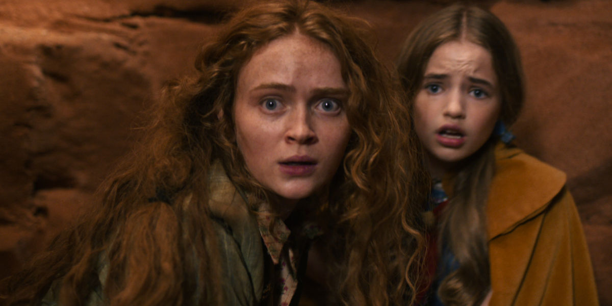 Sadie Sink as Max Mayfield and Nell Fisher as Holly Wheeler