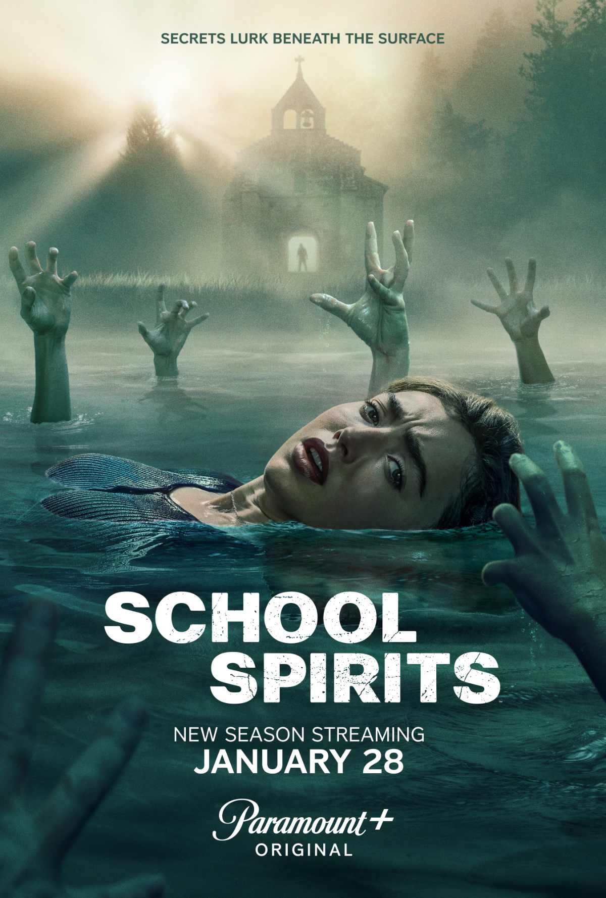 School Spirits Season 3 key art featuring Peyton List as Maddie Nears