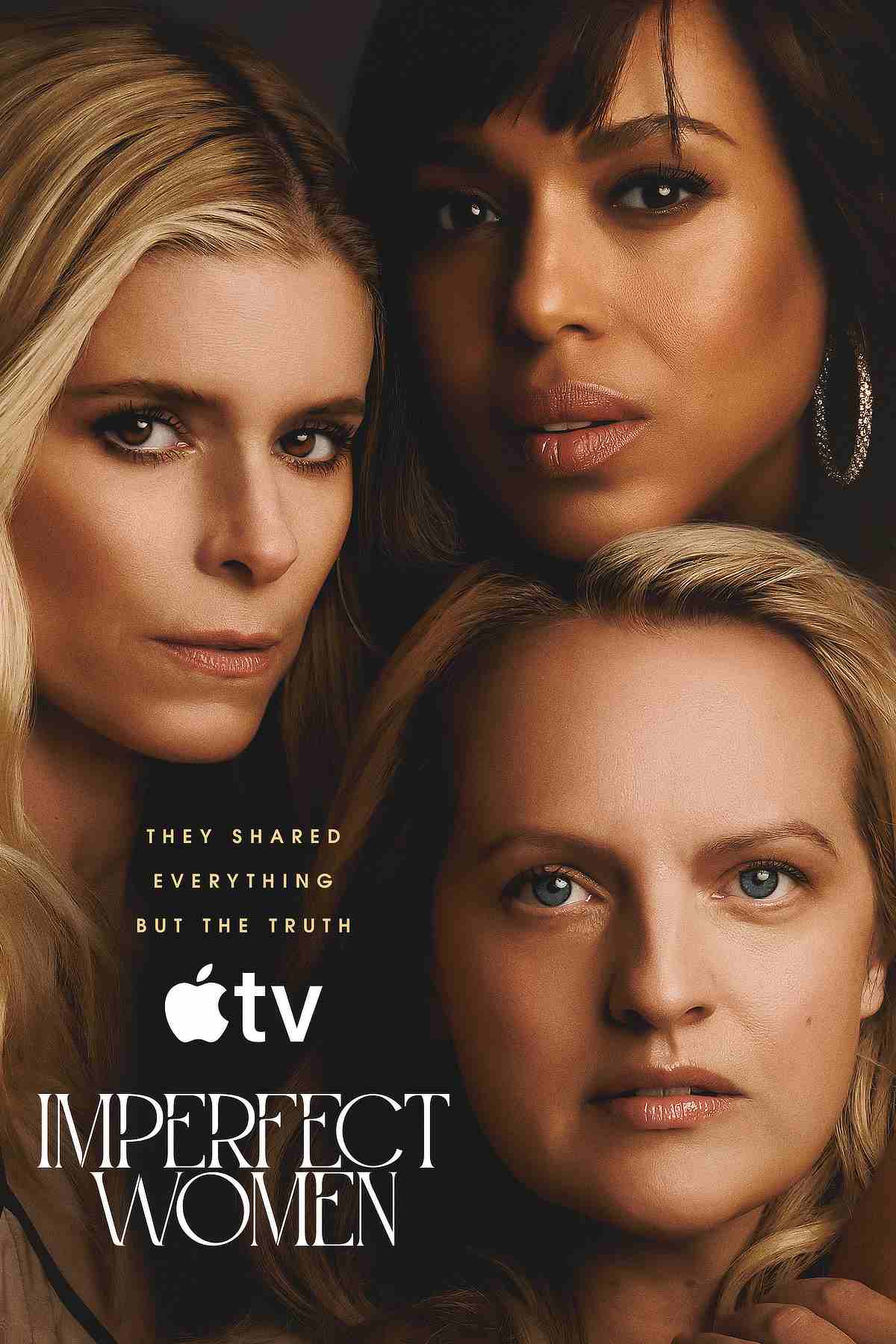 Elisabeth Moss, Kerry Washington, and Kate Mara in the key art for Imperfect Women.