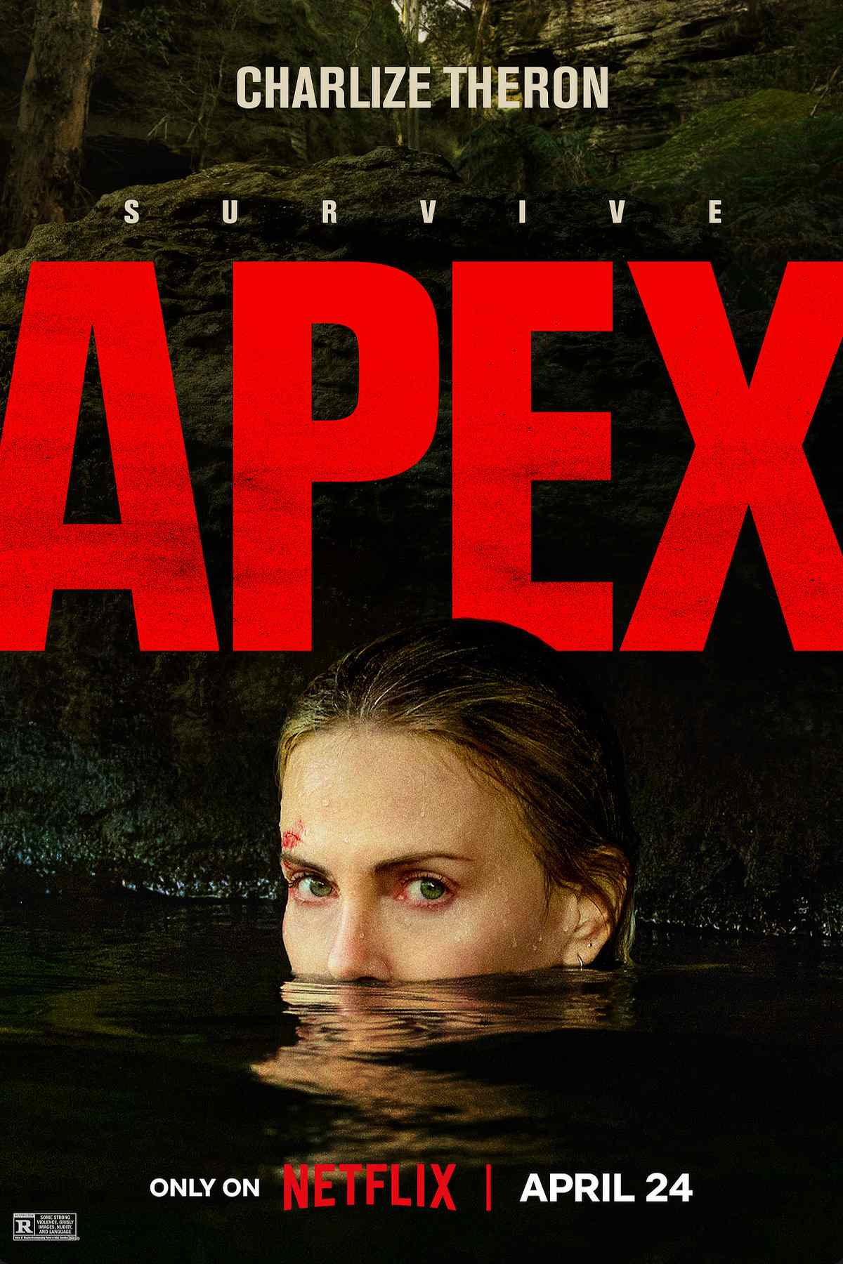 Charlize Theron poster in water