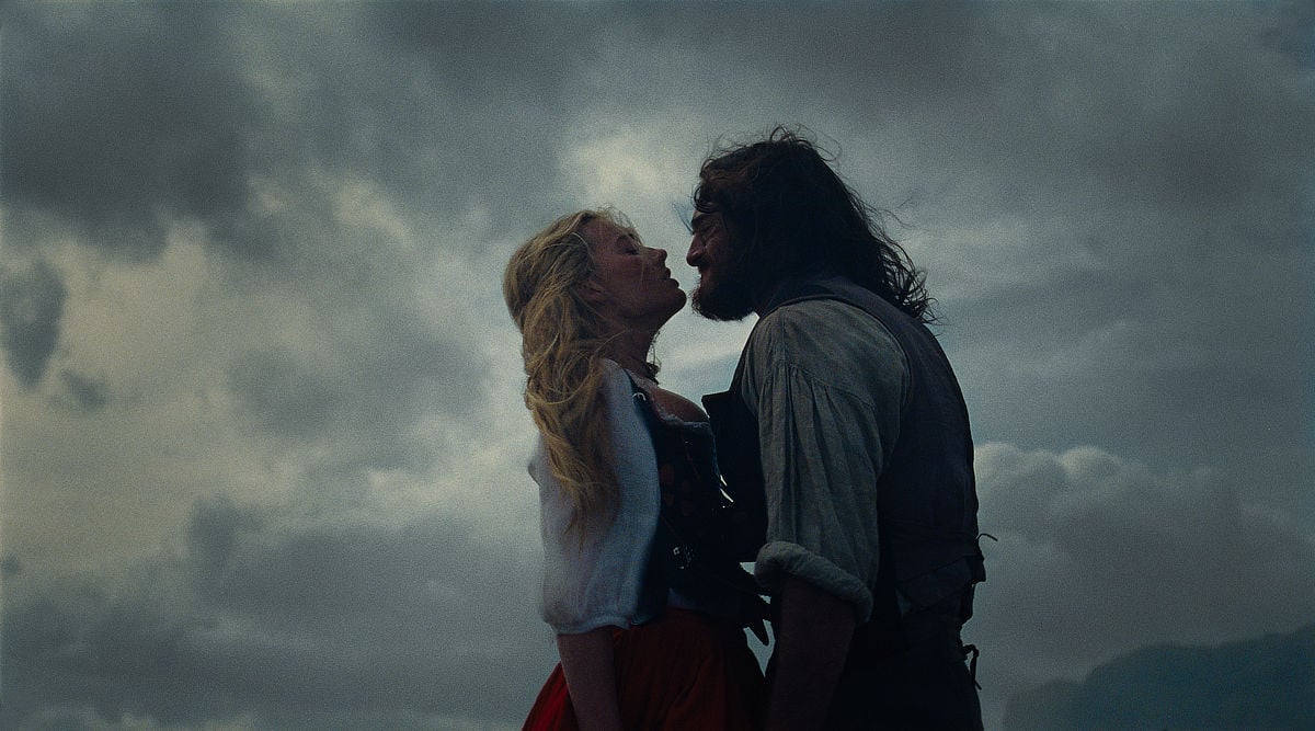 Margot Robbie as Cathy and Jacob Elordi as Heathcliff