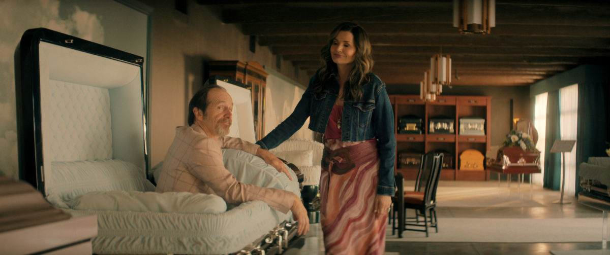 Denis O’Hare as Wally, Geena Davis as Renee in The Boroughs