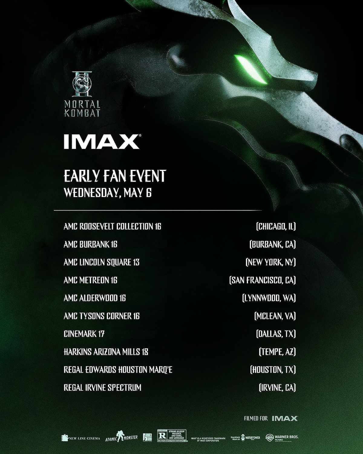 Mortal Kombat II tickets for early IMAX screenings