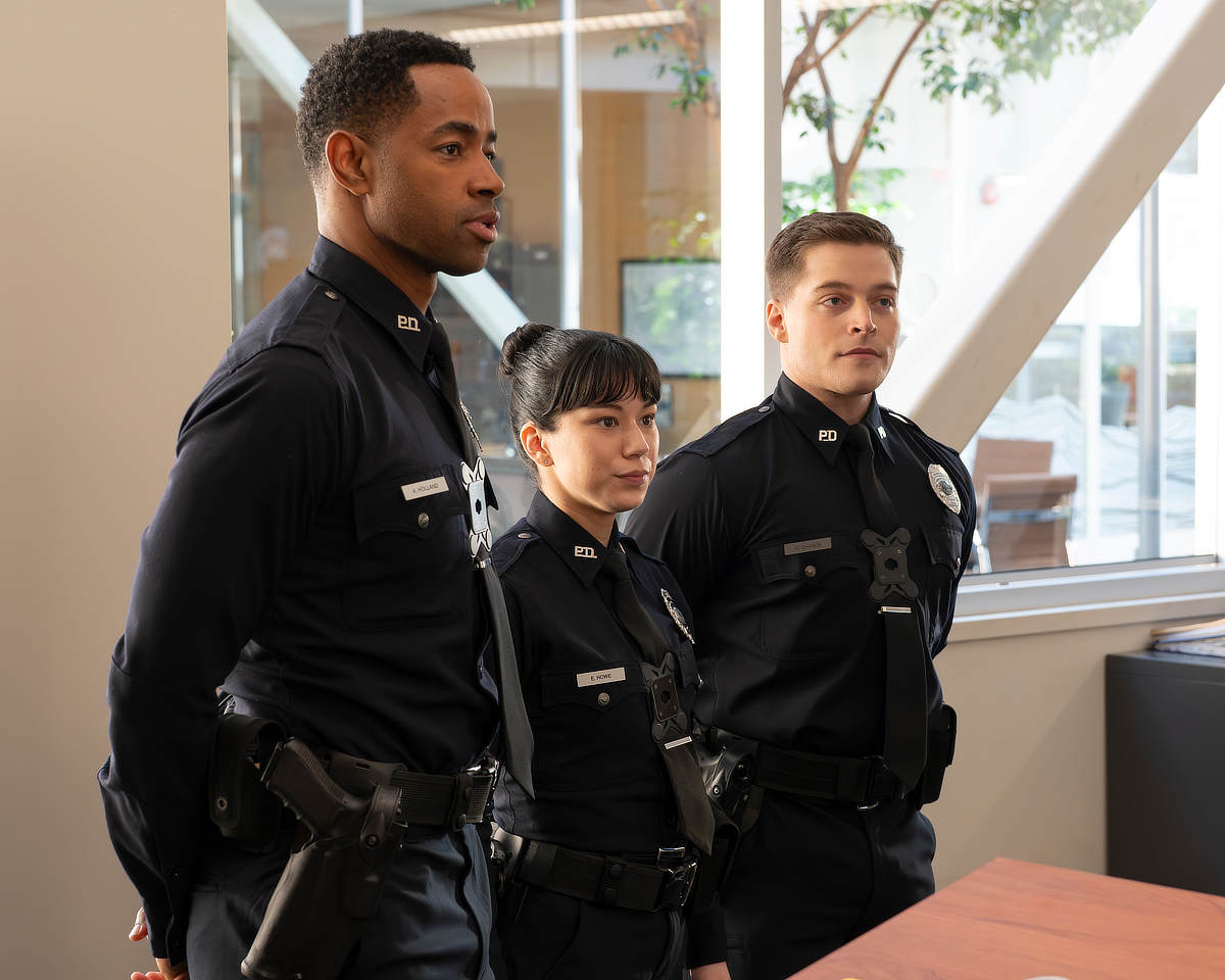 Jay Ellis, Mya Lowe, and Froy Gutierrez in The Rookie: North