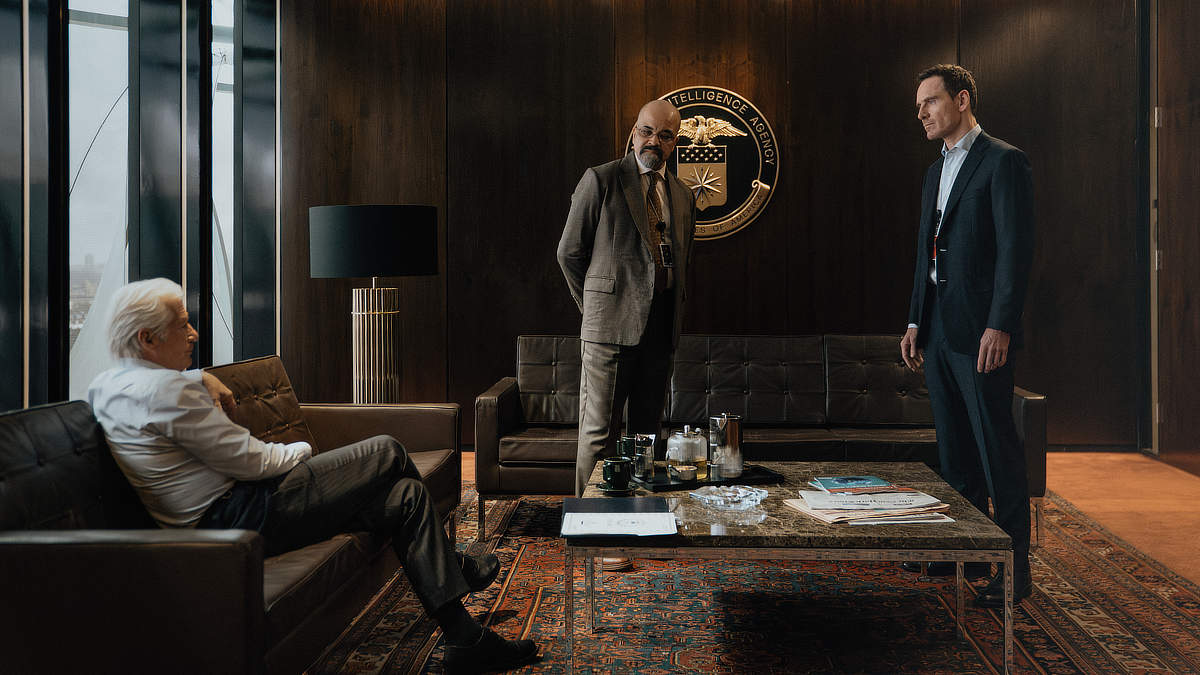 Richard Gere as Bosko, Jeffrey Wright as Henry and Michael Fassbender as Martian in The Agency Season 2