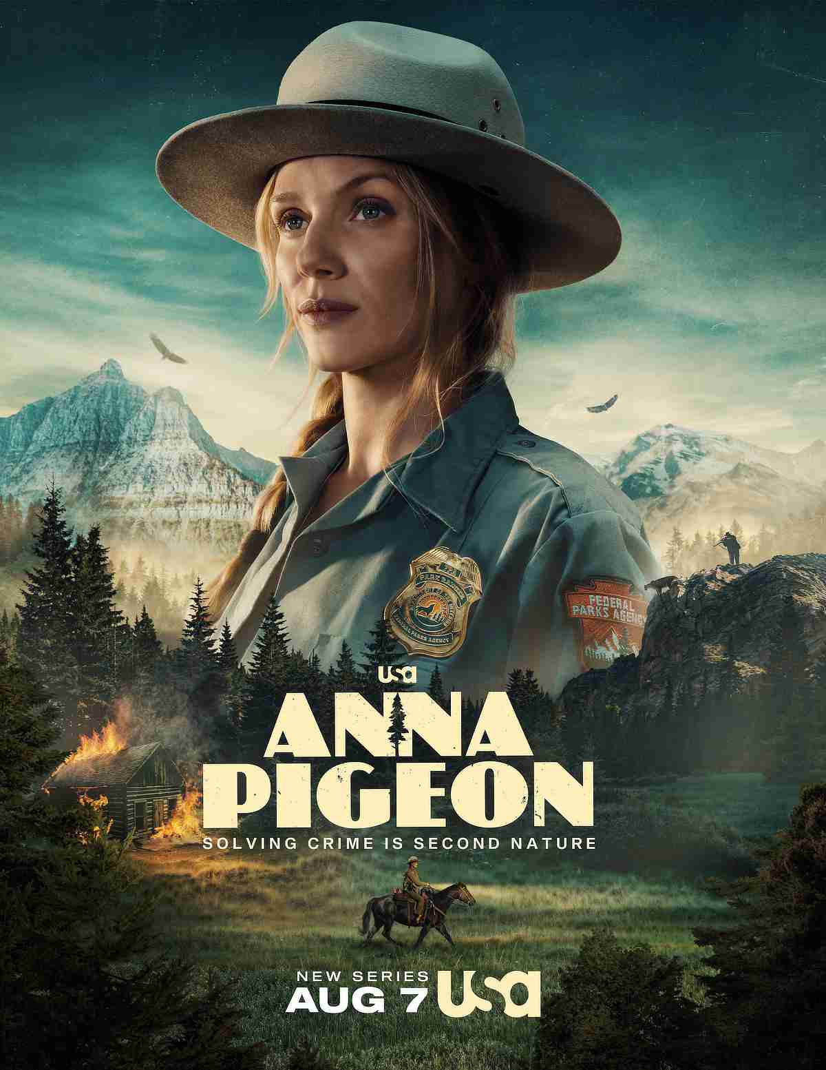 Tracy Spiridakos on the key art for Anna Pigeon