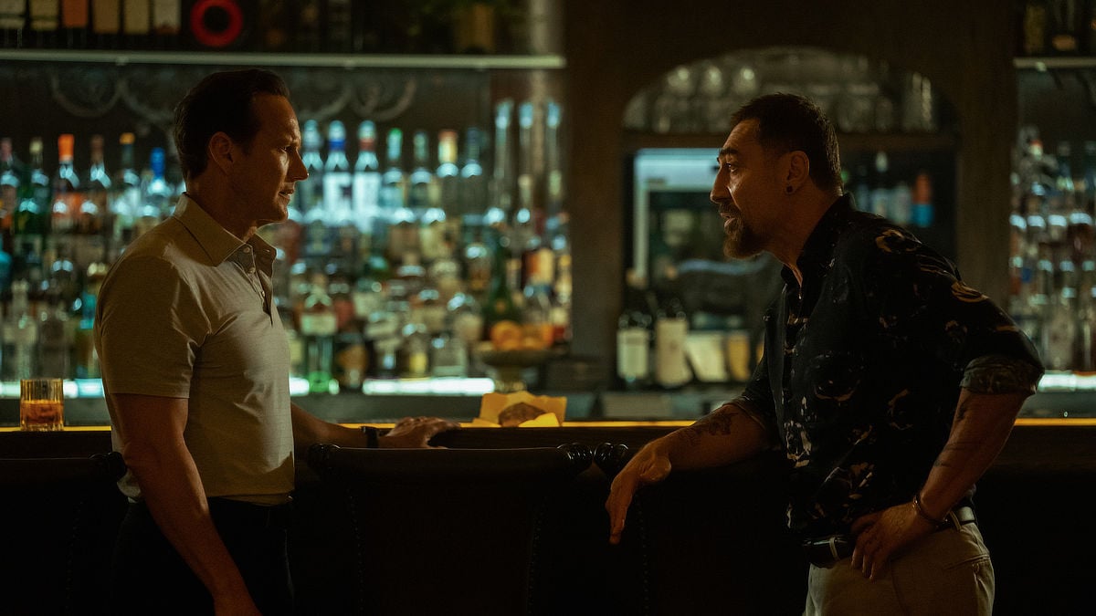 Patrick Wilson as Tom Bowden and Javier Bardem as Max Cady