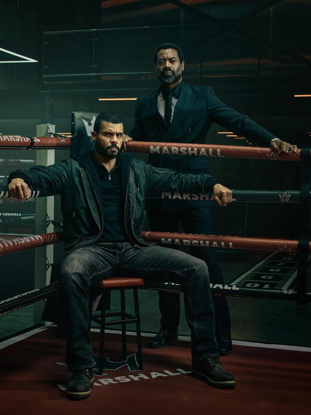Howard Charles ("Duke Kilroy") and Nicholas Pinnock (“Kingsley Marshall”) in Fightland