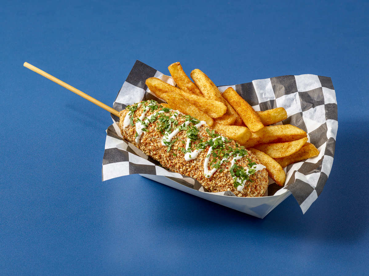 Fried Elote Corn Dog