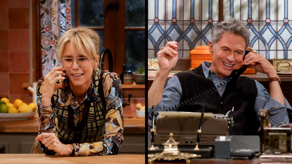 Tea Leoni as Jeanie and Tim Daly as James in Newlyweds
