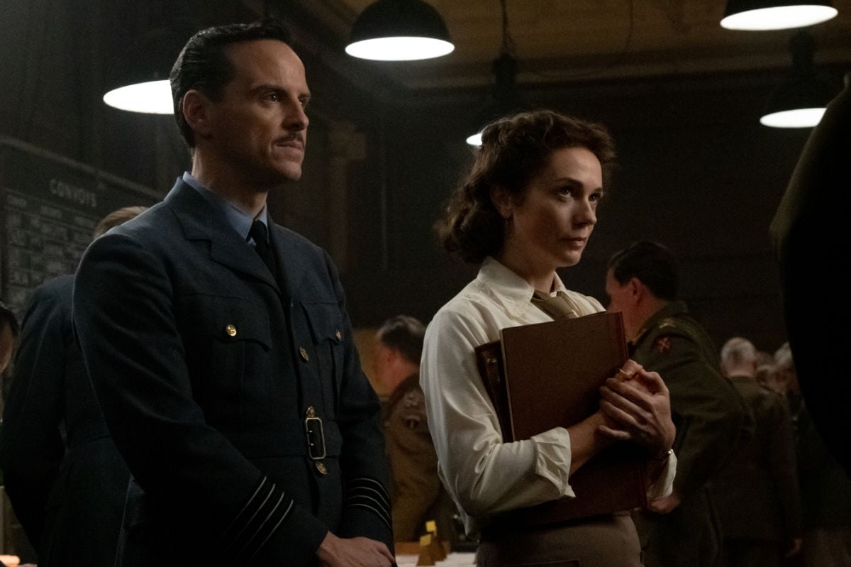 Andrew Scott as James Stagg and Kerry Condon as Kay Summersby
