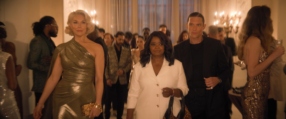 Hannah Waddingham, Octavia Spencer, and Ed Skrein in Ride or Die