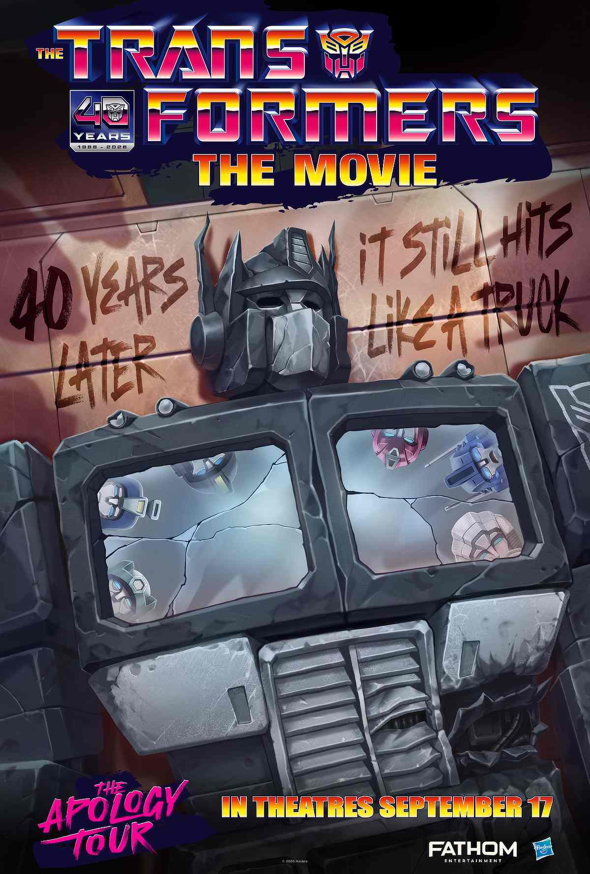 The Transformers: The Movie 40th Anniversary poster