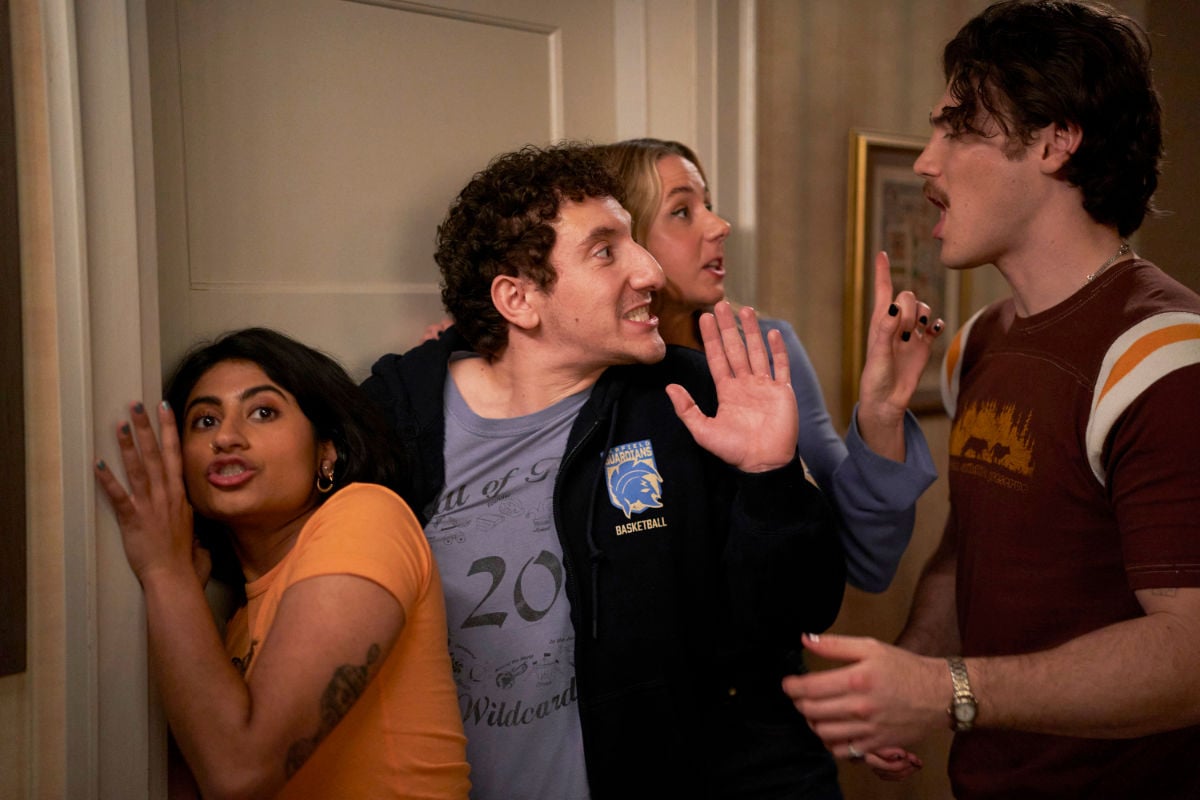 Samir (Malik Elassal), Billie (Lucy Freyer), Paul Baker (Jack Innanen), Issa (Amita Rao), and Anton (Owen Thiele)