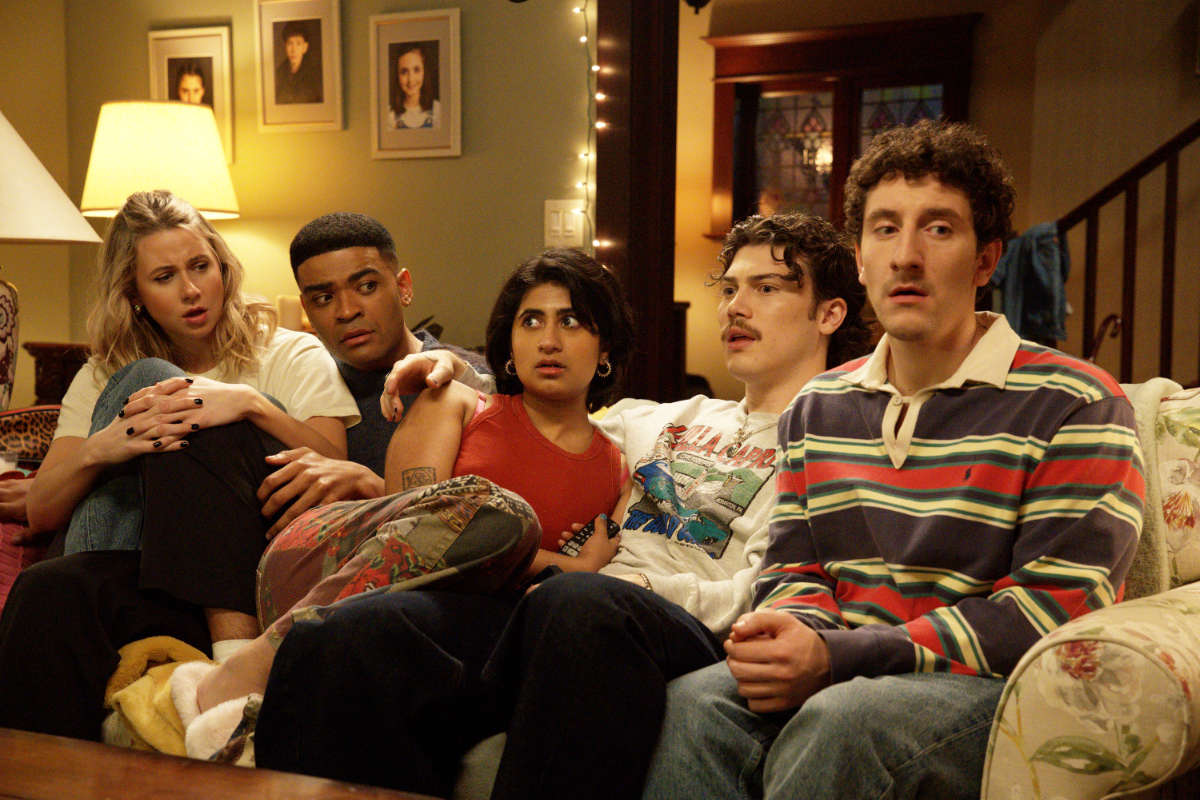 Samir (Malik Elassal), Billie (Lucy Freyer), Paul Baker (Jack Innanen), Issa (Amita Rao), and Anton (Owen Thiele)