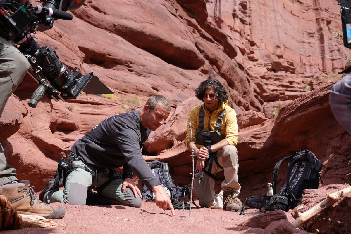 Bear Grylls and Luke Demean in The Chosen in the Wild