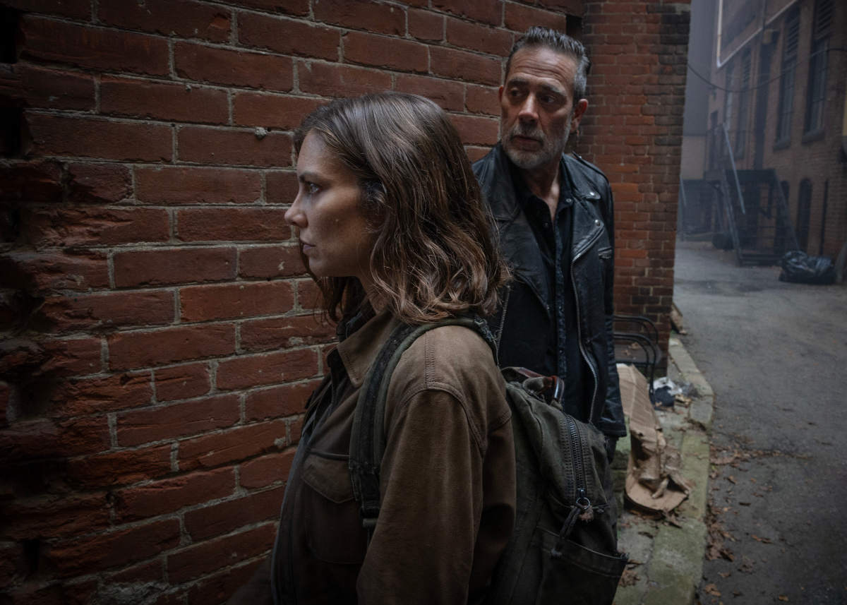 Jeffrey Dean Morgan and Lauren Cohan as Negan and Maggie