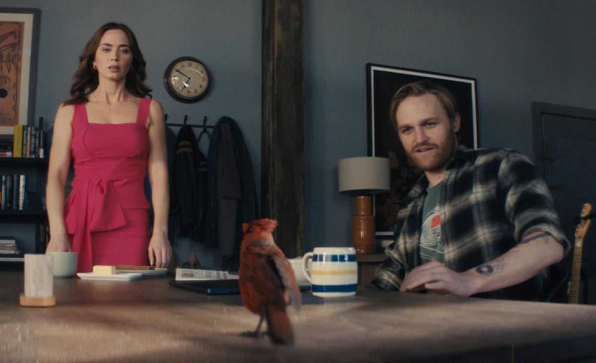 Emily Blunt is Margaret Fairchild and Wyatt Russell is Jackson
