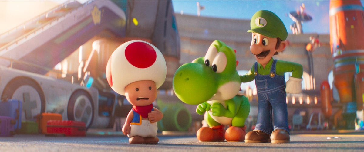 Toad (Keegan-Michael Key), Yoshi (Donald Glover) and Luigi (Charlie Day)